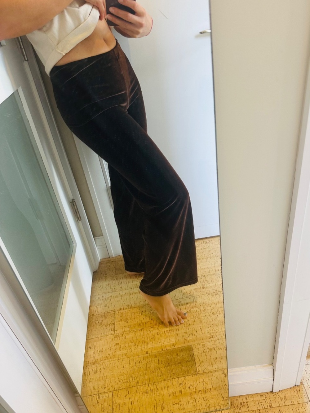 Brown Velvet Pants Size S/M